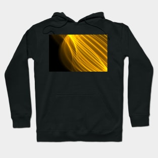 Abstract wave and curved lines illustration yellow and black Hoodie